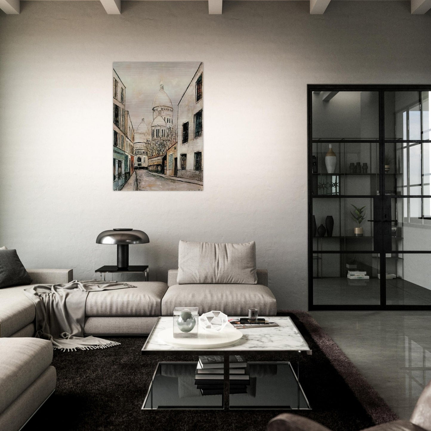 SACRE COEUR 1 - Maurice Utrillo Brushed Aluminum Print - 70x100 cm / 28x40 inches | Maurice Utrillo Aluminum Print | Maurice Utrillo Prints