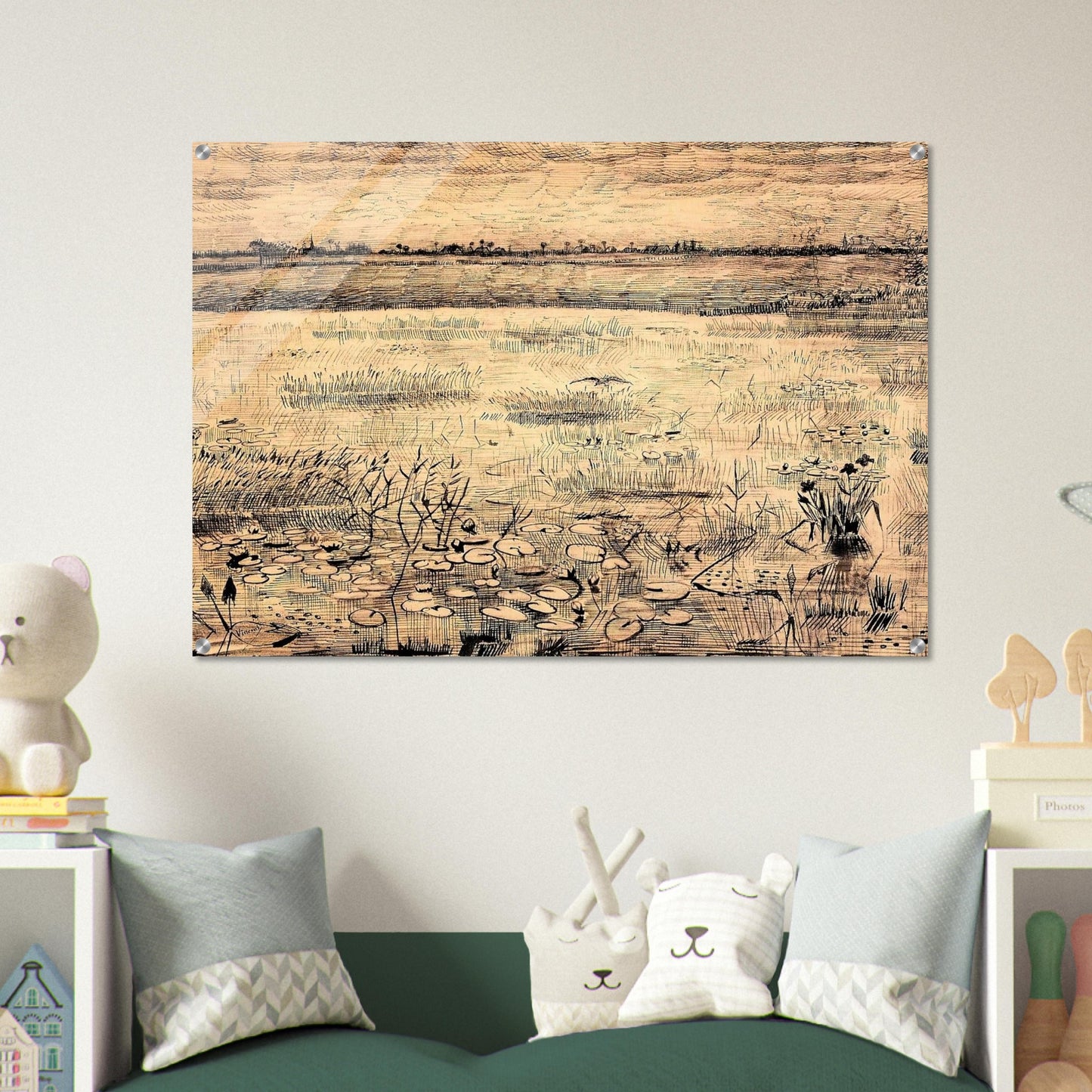 Marsh with Water Lillies - Vincent van Gogh Acrylic Print - 70x100 cm / 28x40″ inches