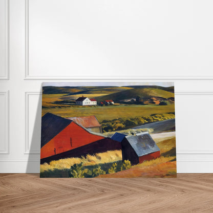 Cobbs Barns and Distant Houses - Edward Hopper Brushed Aluminum Print - 70x100 cm / 28x40 inches | Edward Hopper Aluminum Print | Edward Hopper Prints