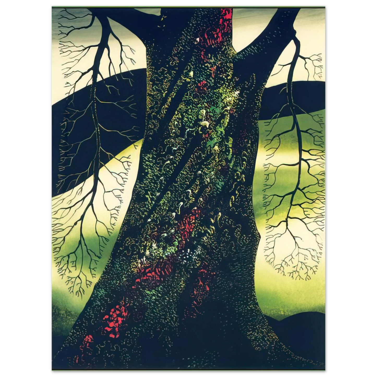 Eyvind Earle - Oak Tree  75x100 cm / 30x40inches Fine Art Poster