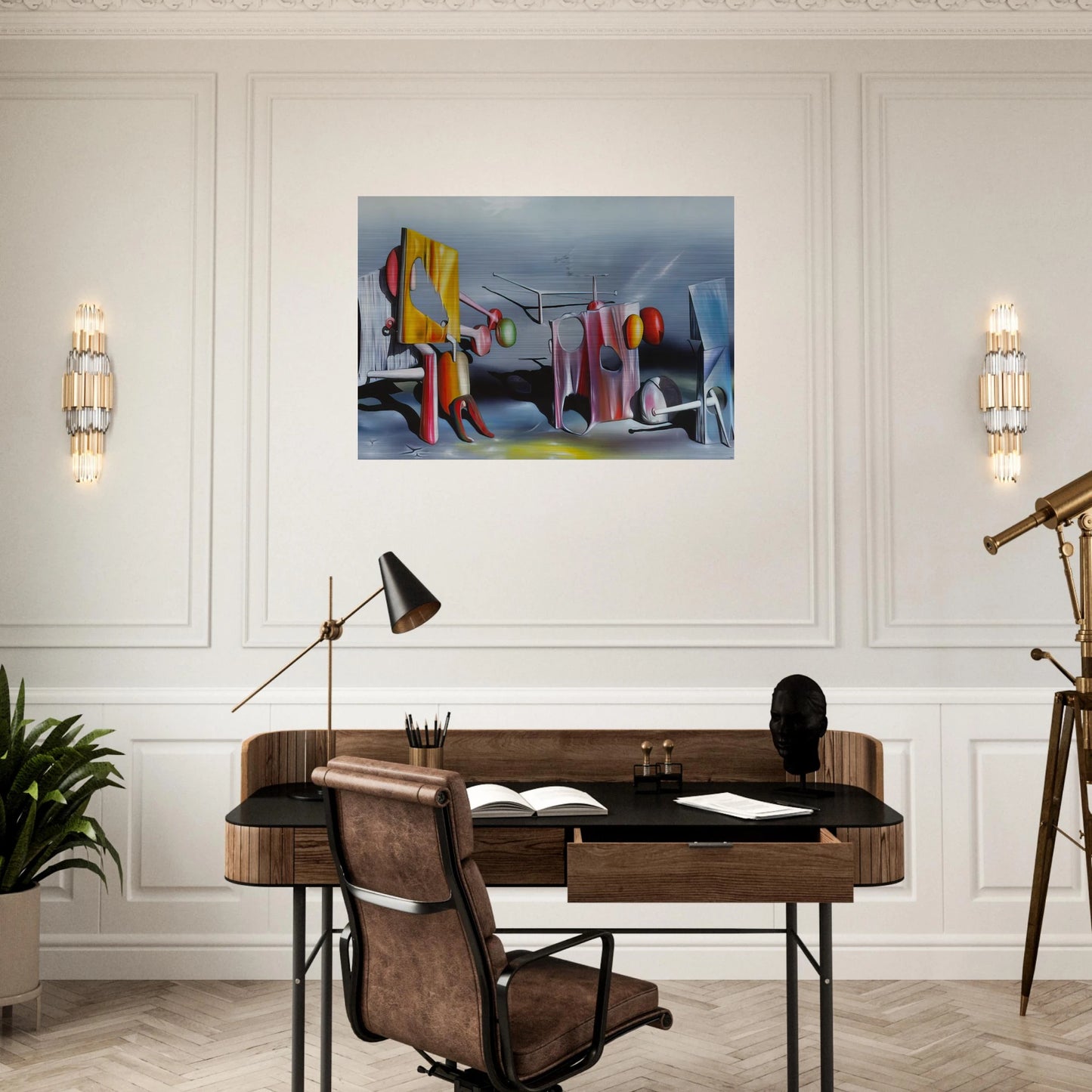 Reply to Red - Yves Tanguy Brushed Aluminum Print - 70x100 cm / 28x40 inches | Yves Tanguy Aluminum Print | Yves Tanguy Prints