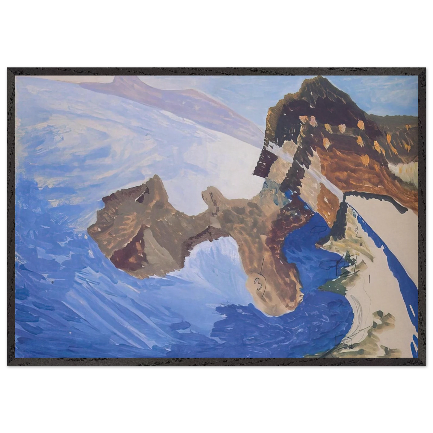 Meeting on the Island - Benedetta Cappa 70x100 cm / 28x40 inches Framed Art Print – Black Wooden Frame