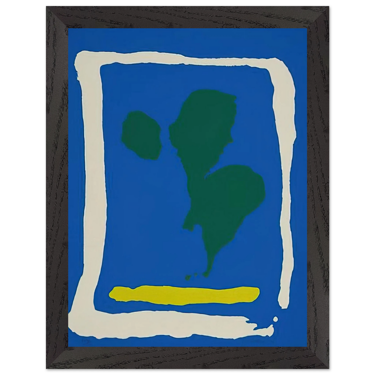 Helen Frankenthaler - Air Frame - 1965 Wall art - 50x50 cm / 20x20 inches - Premium Wooden Framed Poster With Fine Art Paper-canvas - White frame