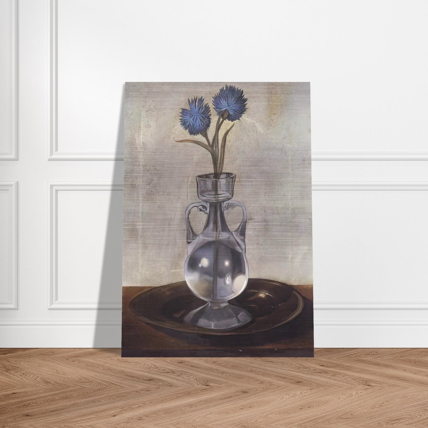 THE VASE OF CORNFLOWERS - Salvador Dali Brushed Aluminum Print - 70x100 cm / 28x40 inches | Salvador Dali Aluminum Print | Salvador Dali Prints