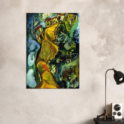 STREET AT CAGNES 1923 - Chaim Soutine Brushed Aluminum Print - 70x100 cm / 28x40 inches | Chaim Soutine Aluminum Print | Chaim Soutine Prints