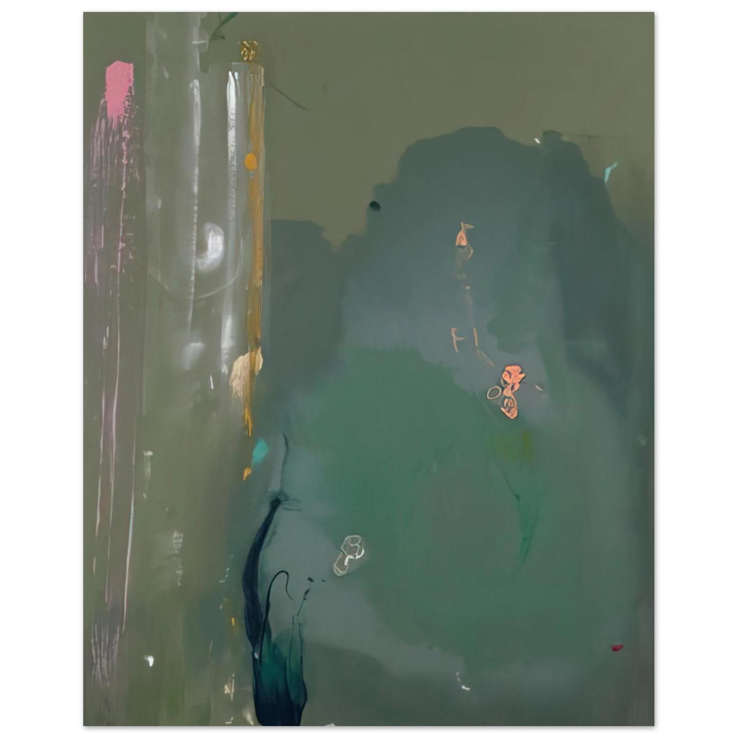 Helen Frankenthaler - CÃƒÆ’Ã‚Â´te d Argent - 1980 Wall art - 60x90 cm / 24x36 inches - Premium Wooden Framed Poster With Fine Art Paper-canvas - Black frame