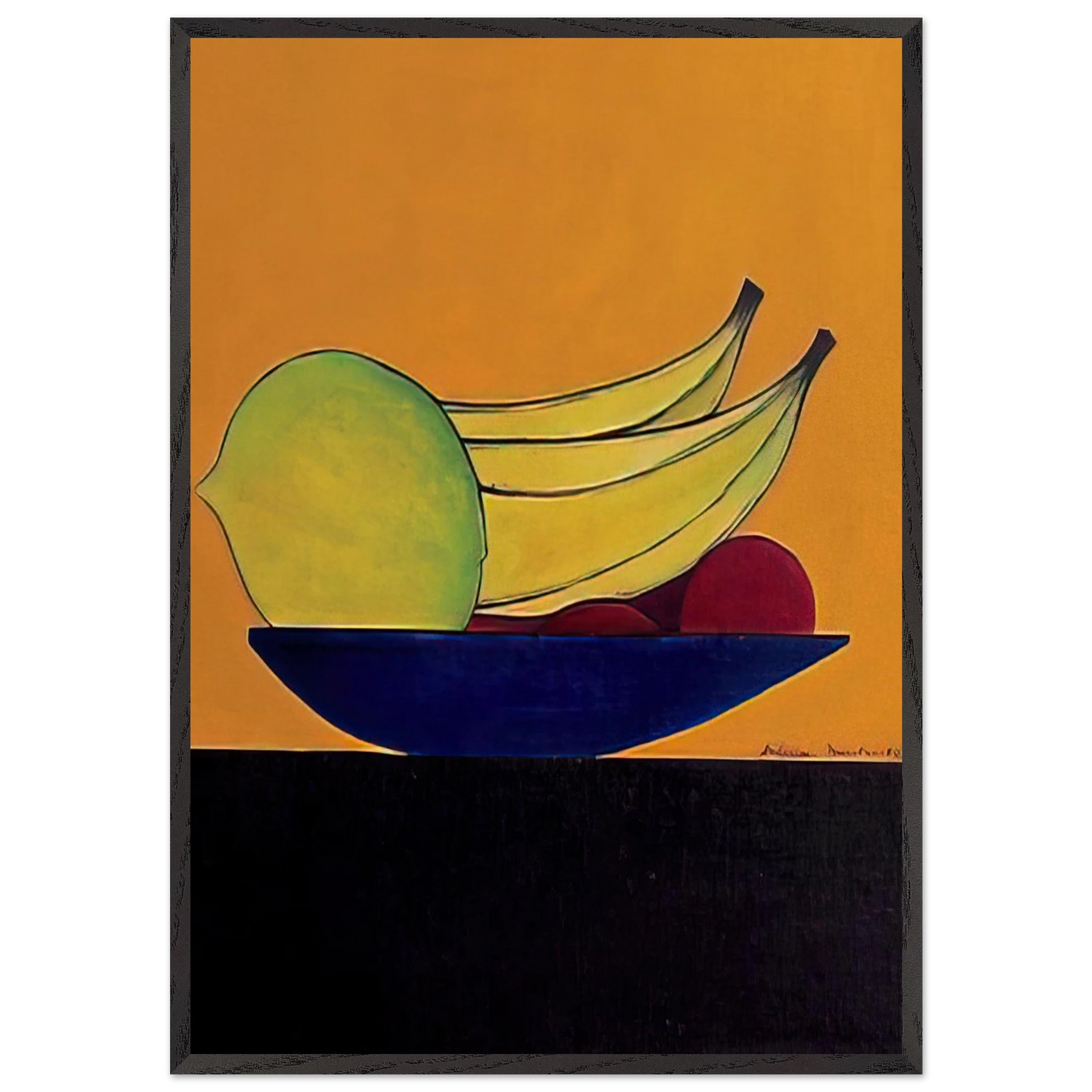 Frutas - 1968 - Aldemir Martins 70x100 cm / 28x40 inches Framed Art Print – Black Wooden Frame
