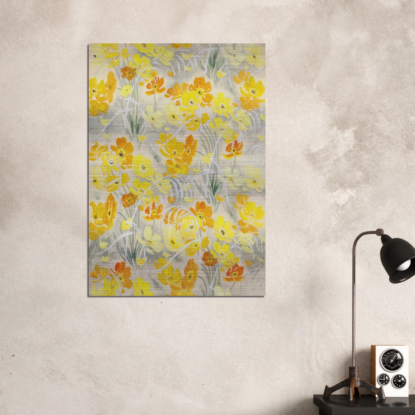 Orange and Yellow Flowers - Post-Impressionism - Le Pho Brushed Aluminum Print - 70x100 cm / 28x40 inches | Le Pho Aluminum Print | Le Pho Prints