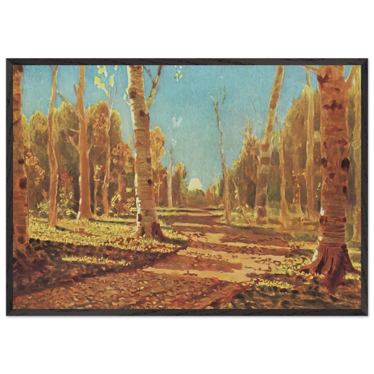 A Birch Grove - Arkhyp Kuindzhi 70x100 cm / 28x40 inches Framed Art Print – Black Wooden Frame