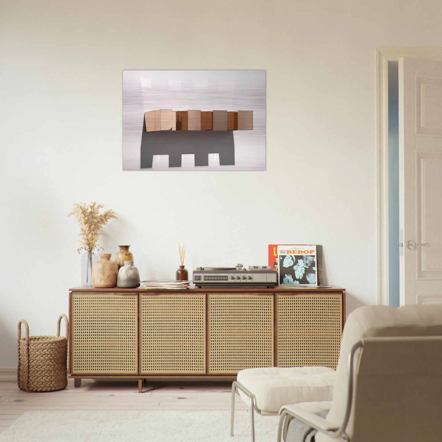 Untitled 72-22 Bernstein - 1972 - Donald Judd Brushed Aluminum Print - 70x100 cm / 28x40 inches | Donald Judd Aluminum Print | Donald Judd Prints