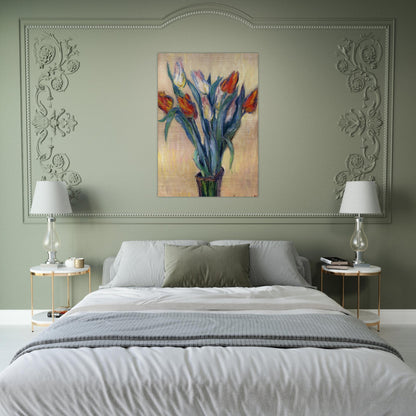 Vase of Tulips - claude monet Brushed Aluminum Print - 70x100 cm / 28x40 inches | claude monet Aluminum Print | claude monet Prints
