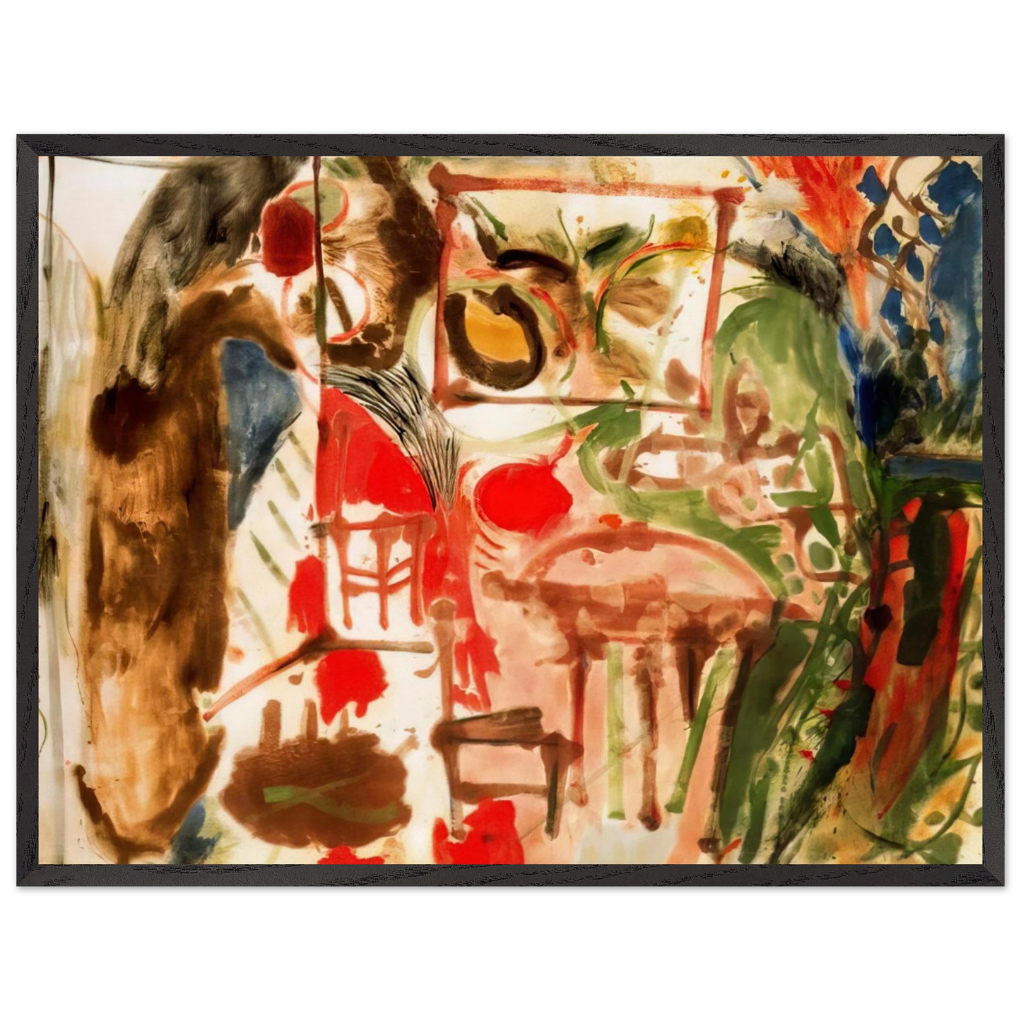 Helen Frankenthaler - Interior - 1957 Wall art - 40x50 cm / 16x20 inches - Premium Wooden Framed Poster With Fine Art Paper-canvas - Black frame