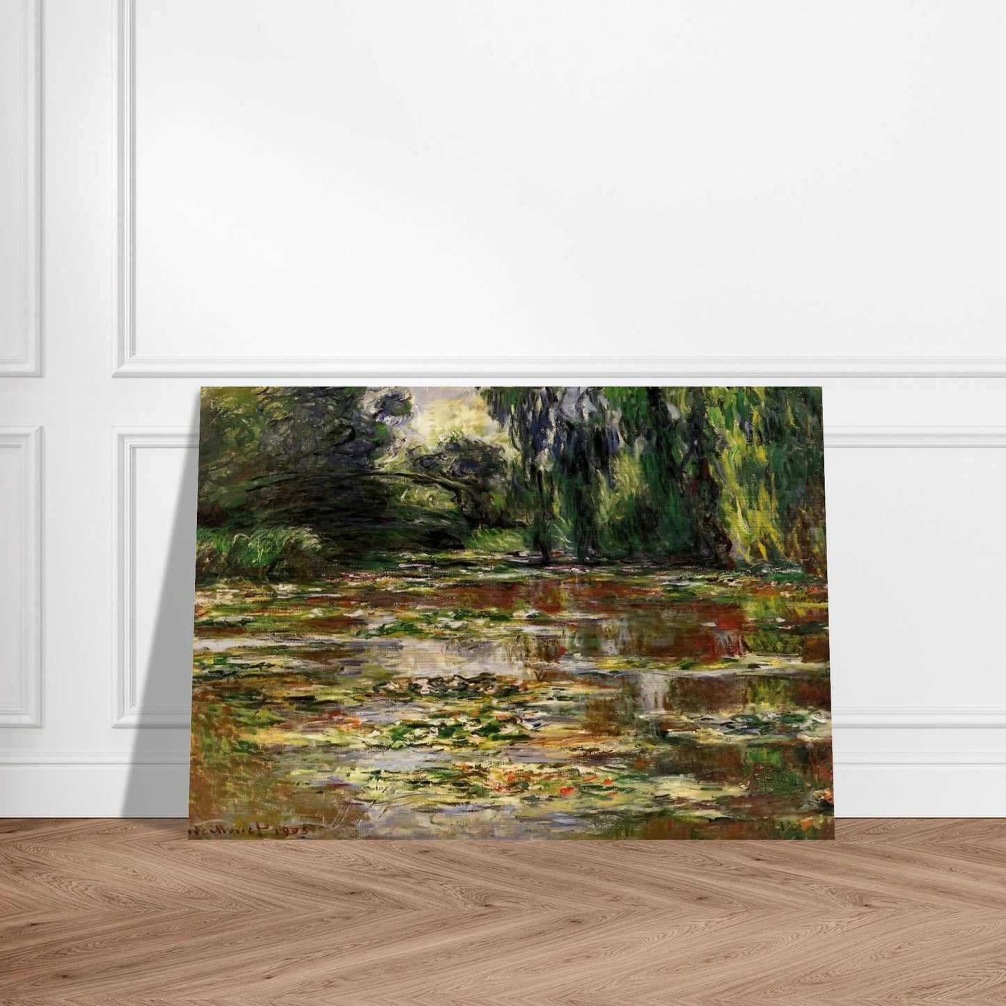 The Japanese Bridge The Bridge over the Water-Lily Pond - claude monet Brushed Aluminum Print - 70x100 cm / 28x40 inches | claude monet Aluminum Print | claude monet Prints