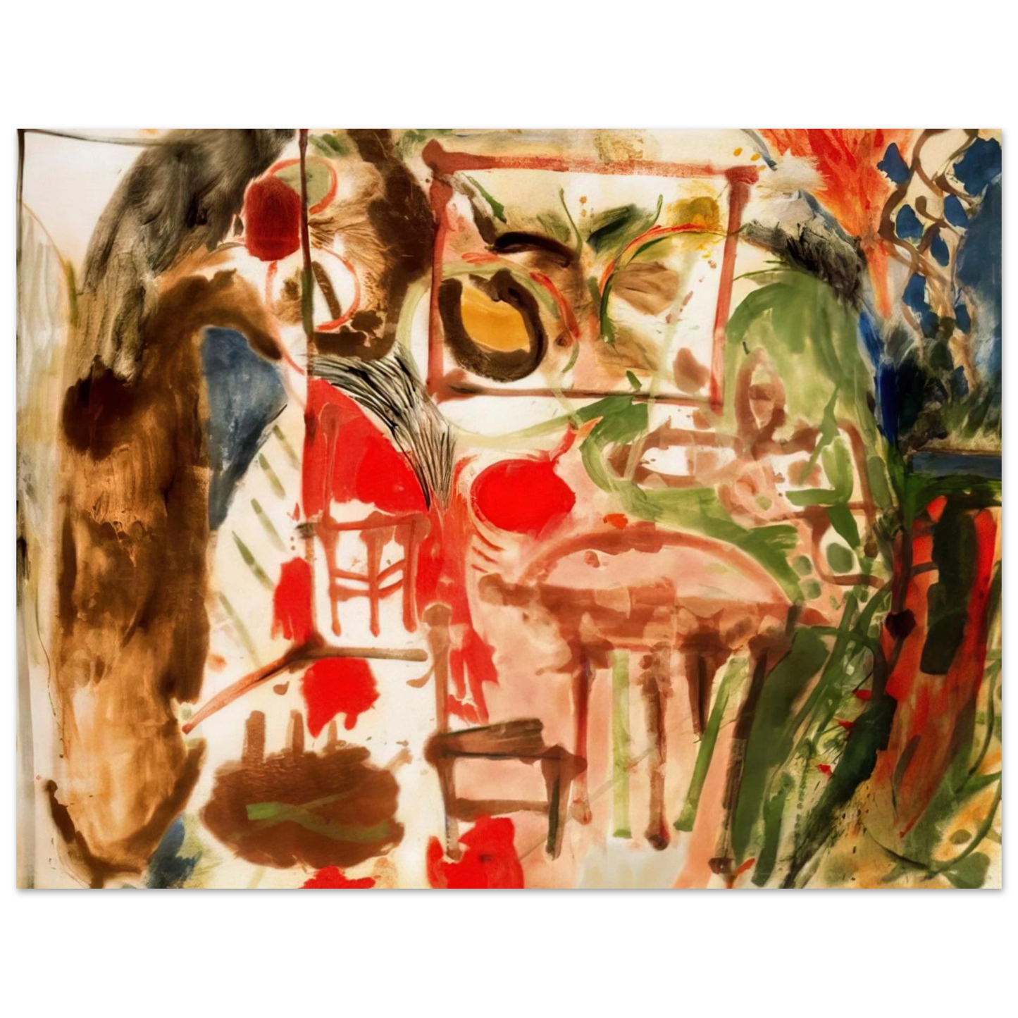 Helen Frankenthaler - Interior - 1957 Wall art - 40x50 cm / 16x20 inches - Premium Wooden Framed Poster With Fine Art Paper-canvas - Wood frame