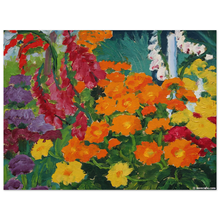 Emil Nolde - Flower garden marigolds  75x100 cm / 30x40inches Fine Art Poster