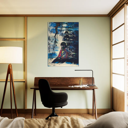 Summer Morning Mist - Eyvind Earle Brushed Aluminum Print - 70x100 cm / 28x40 inches | Eyvind Earle Aluminum Print | Eyvind Earle Prints