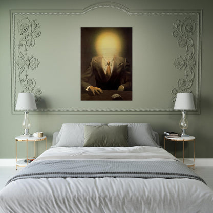 THE PLEASURE PRINCIPLE PORTRAIT OF EDWARD JAMES 1937 - Rene Magritte Brushed Aluminum Print - 70x100 cm / 28x40 inches | Rene Magritte Aluminum Print | Rene Magritte Prints