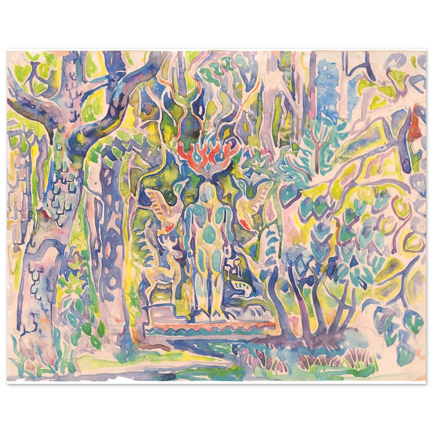 Walter Inglis Anderson - Walter Anderson Wall art - 28x43  cm / XL (11x17 inches) - Premium Wooden Framed Poster With Fine Art Paper-canvas - Black frame