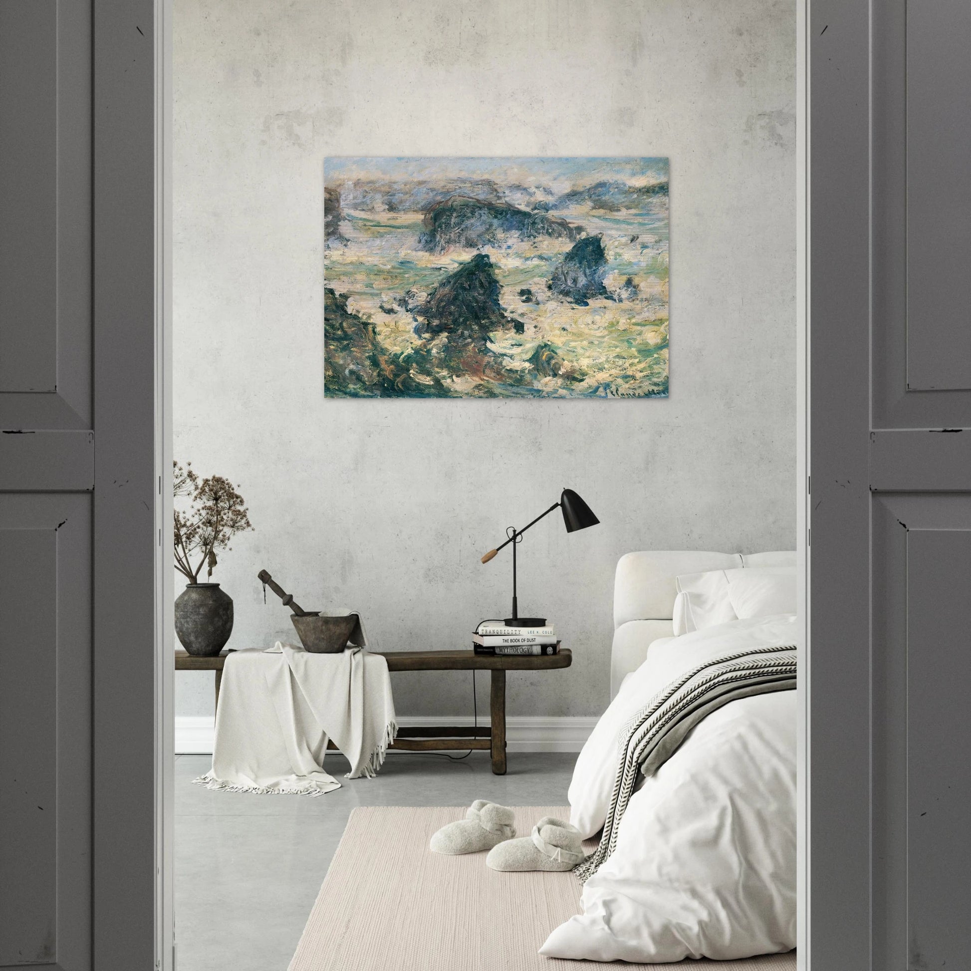 Storm on the Cote de Belle-Ile - claude monet Brushed Aluminum Print - 70x100 cm / 28x40 inches | claude monet Aluminum Print | claude monet Prints