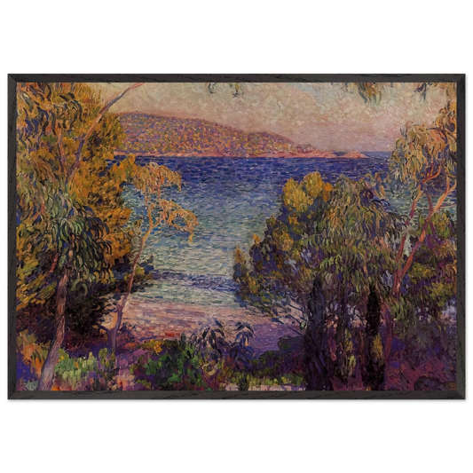 PINES AND EUCALYPTUS AT CAVELIERI 1905 - Theo van Rysselberghe 70x100 cm / 28x40 inches Framed Art Print – Black Wooden Frame
