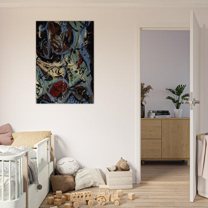 COMPOSITION WITH POURING II - Jackson Pollock Brushed Aluminum Print - 70x100 cm / 28x40 inches | Jackson Pollock Aluminum Print | Jackson Pollock Prints