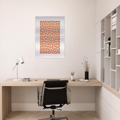 RED MEANDER II 1971 - Anni Albers Brushed Aluminum Print - 70x100 cm / 28x40 inches | Anni Albers Aluminum Print | Anni Albers Prints