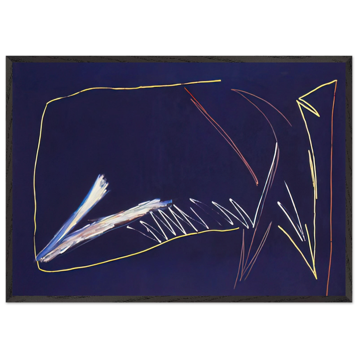 The Blue Whale - 1973 - Ronnie Landfield 70x100 cm / 28x40 inches Framed Art Print – Black Wooden Frame