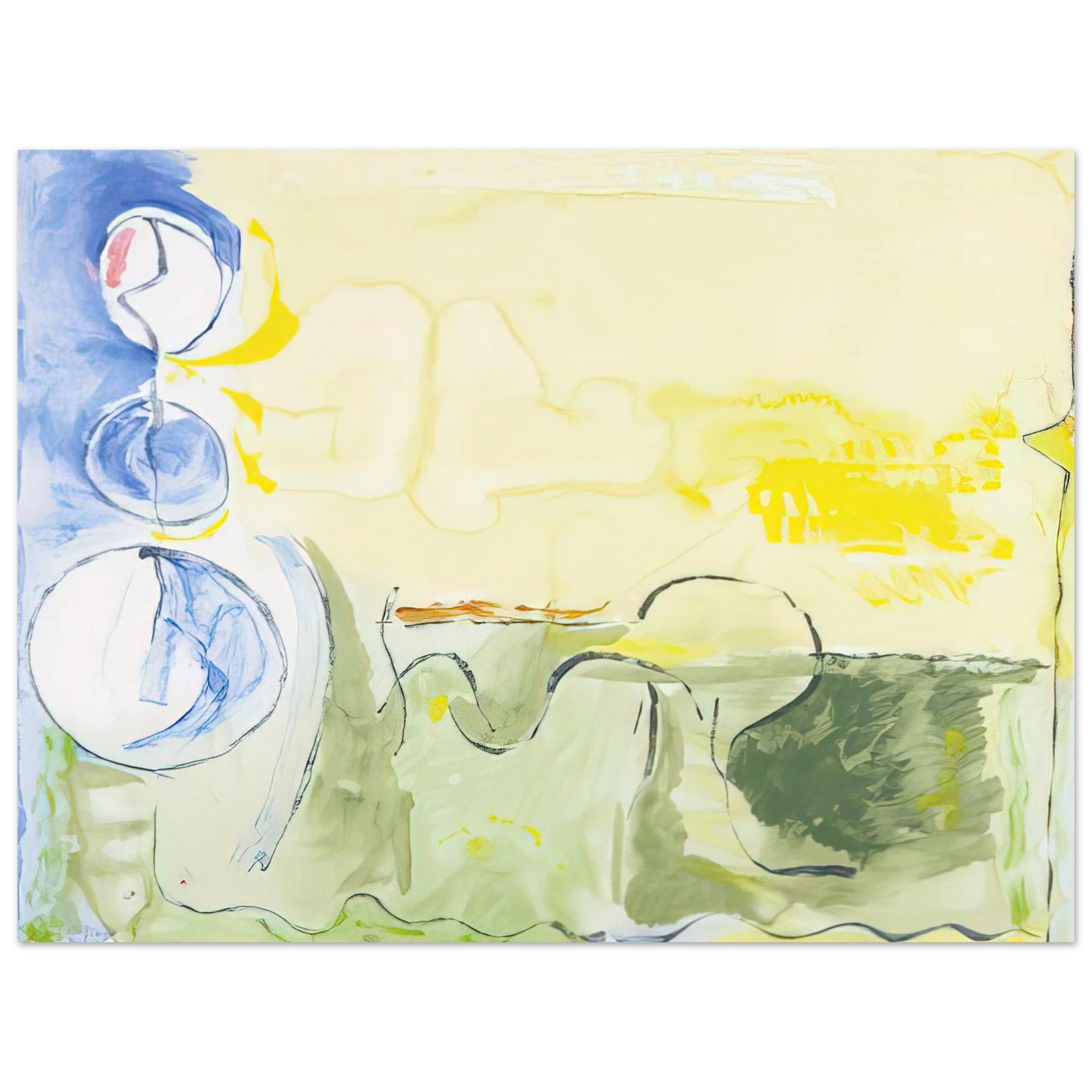 Helen Frankenthaler - Flotilla - 2006 Wall art - 27x35 cm / 11x14 inches - Premium Wooden Framed Poster With Fine Art Paper-canvas - Wood frame