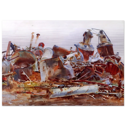 A Wrecked Sugar Refinery - John Singer Sargent Brushed Aluminum Print - 70x100 cm / 28x40 inches | John Singer Sargent Aluminum Print | John Singer Sargent Prints