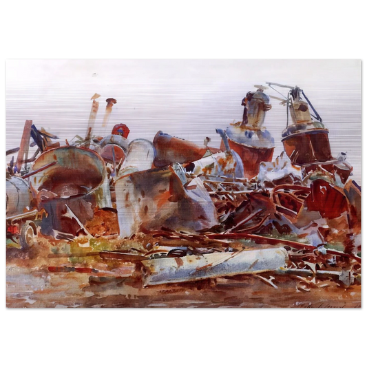 A Wrecked Sugar Refinery - John Singer Sargent Brushed Aluminum Print - 70x100 cm / 28x40 inches | John Singer Sargent Aluminum Print | John Singer Sargent Prints
