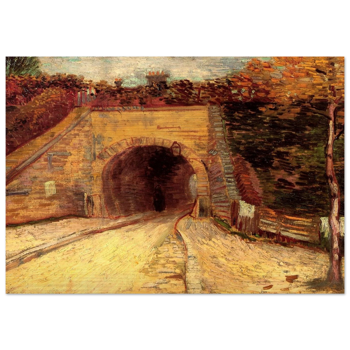 Roadway with Underpass The Viaduct - Vincent van Gogh Brushed Aluminum Print - 70x100 cm / 28x40 inches | Vincent van Gogh Aluminum Print | Vincent van Gogh Prints