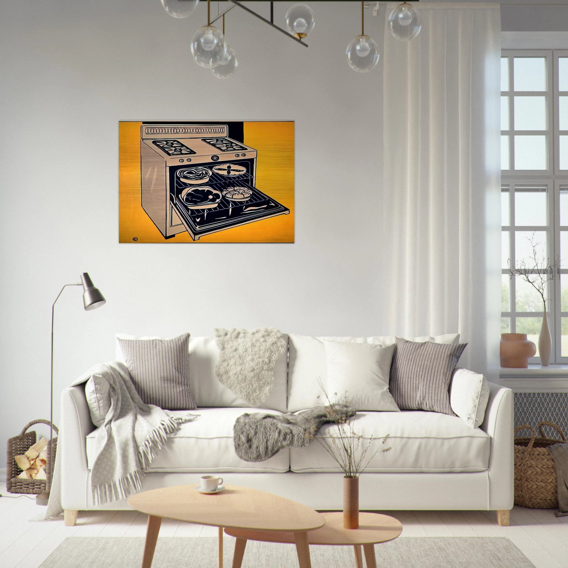 KITCHEN RANGE 1962 - Roy Lichtenstein Brushed Aluminum Print - 70x100 cm / 28x40 inches | Roy Lichtenstein Aluminum Print | Roy Lichtenstein Prints