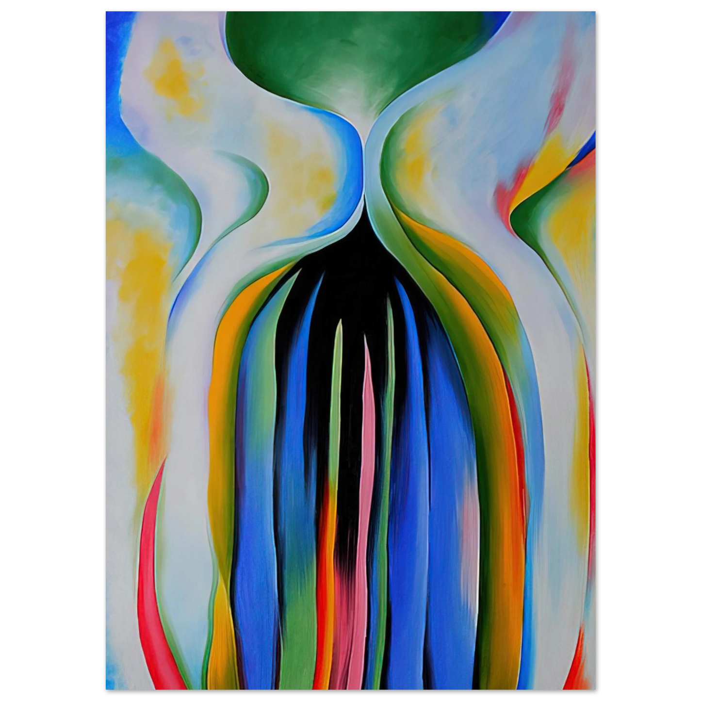 Georgia O'Keeffe - Gray line with black, blue, and yellow Fine Art Poster
