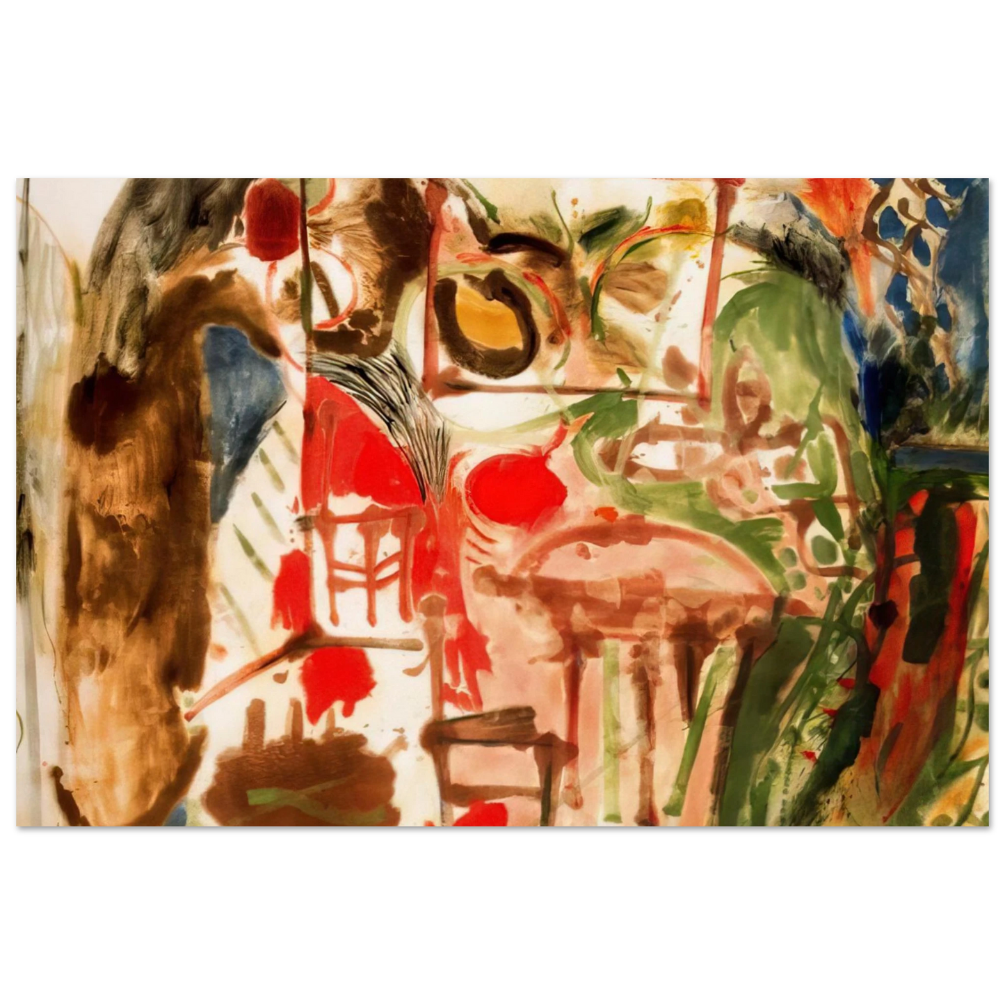Helen Frankenthaler - Interior - 1957 Wall art - 30x45 cm / 12x18 inches - Premium Wooden Framed Poster With Fine Art Paper-canvas - Black frame