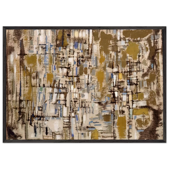 Untitled - 1952 N4 - Maria Helena Vieira da Silva 70x100 cm / 28x40 inches Framed Art Print – Black Wooden Frame