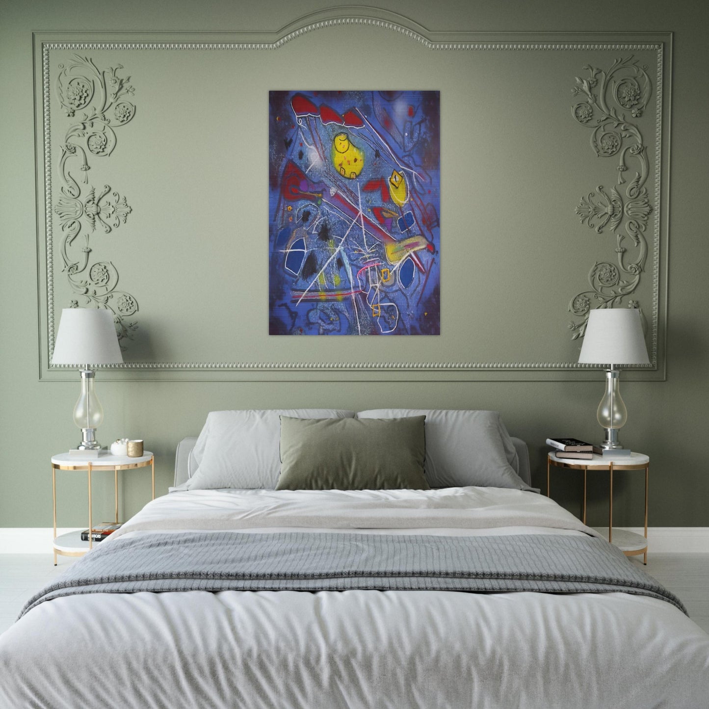 REDNESS OF BLUE 1996 - Roberto Matta Brushed Aluminum Print - 70x100 cm / 28x40 inches | Roberto Matta Aluminum Print | Roberto Matta Prints