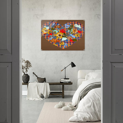 Our Stenciled Heart - 2008 - Miriam Schapiro Acrylic Print - 70x100 cm / 28x40″ inches