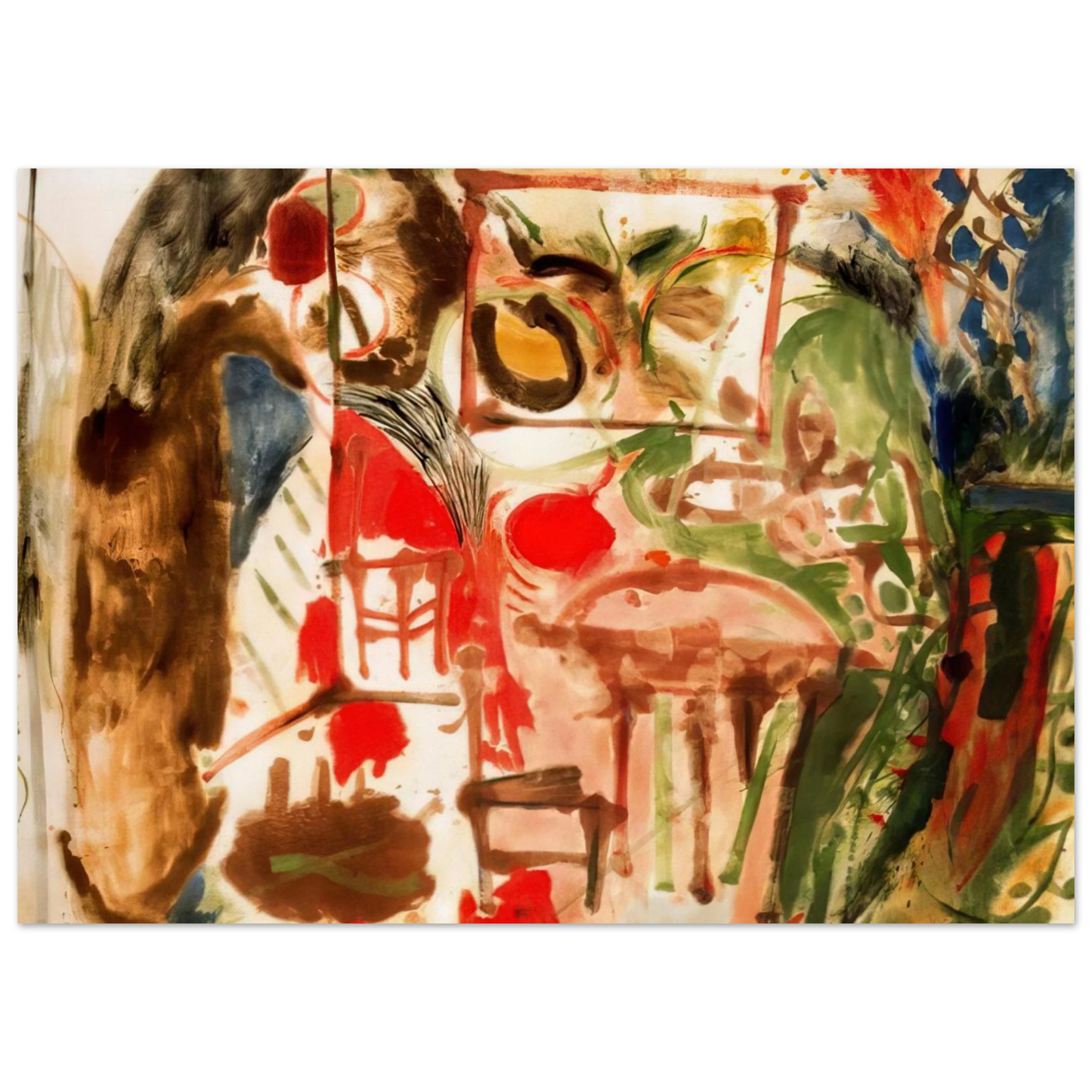 Helen Frankenthaler - Interior - 1957 Wall art - 28x43  cm / XL (11x17 inches) - Fine Art Poster-canvas - -