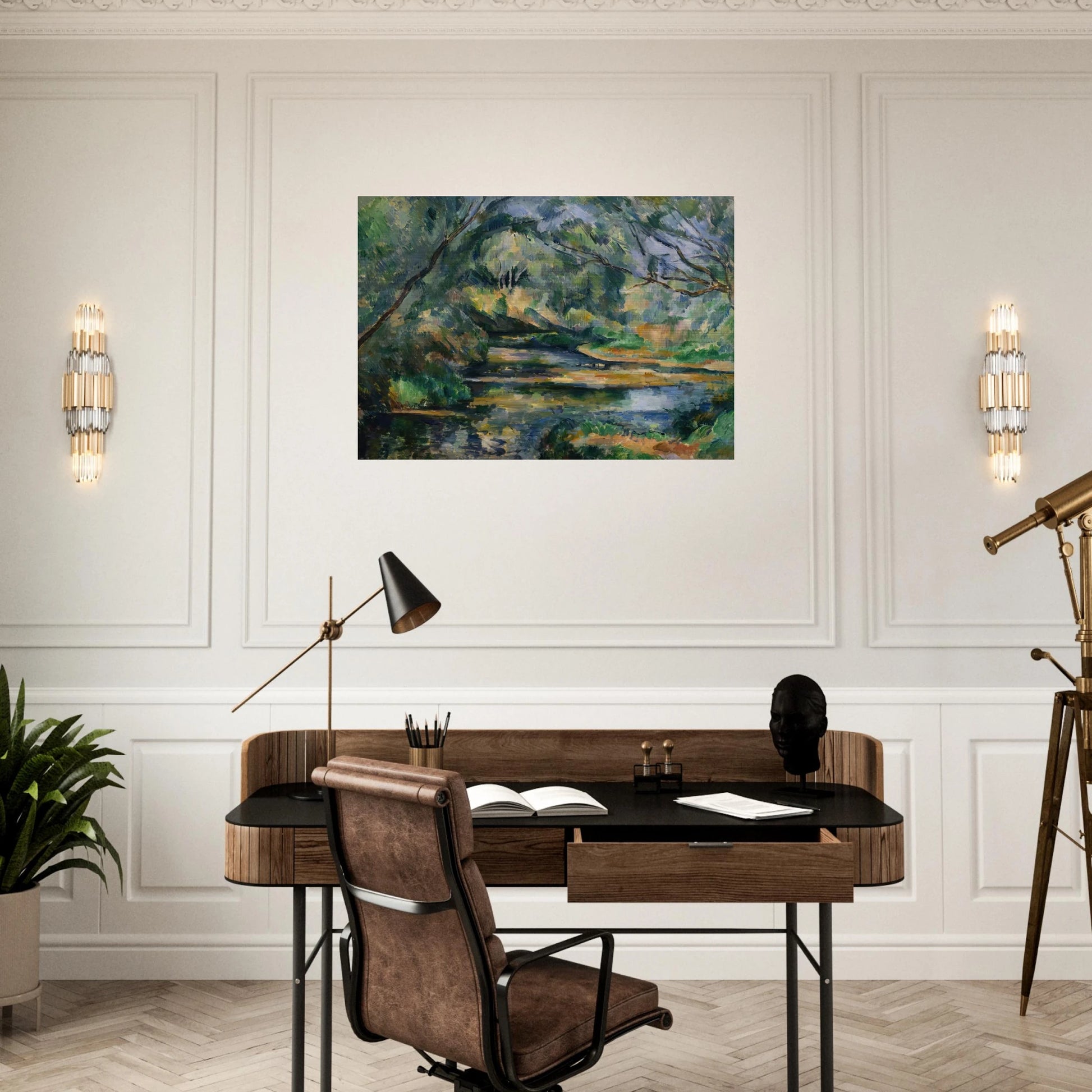 The Brook - Paul Cézanne Brushed Aluminum Print - 70x100 cm / 28x40 inches | Paul Cézanne Aluminum Print | Paul Cézanne Prints