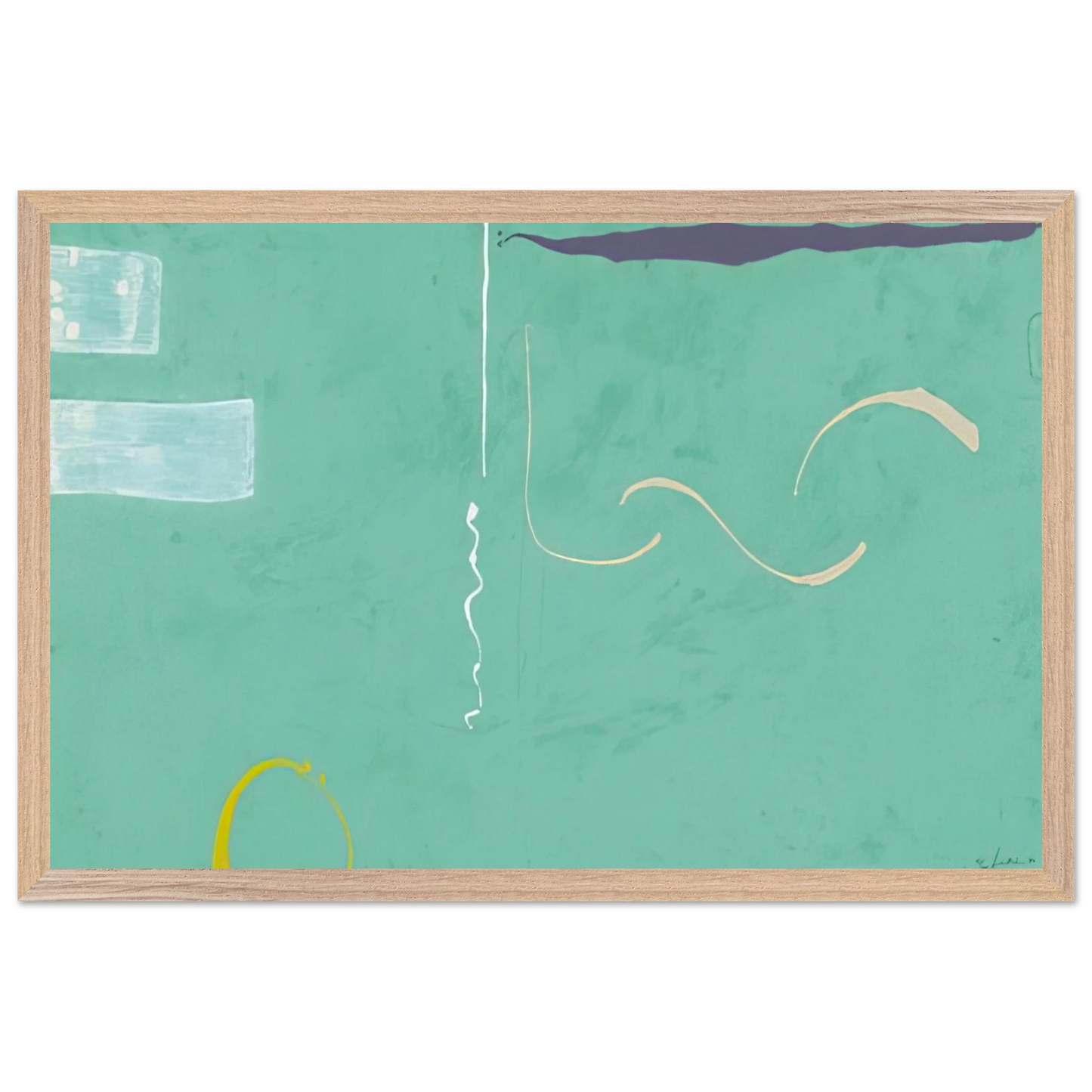 Helen Frankenthaler - Tahiti - 1989 Wall art - 27x35 cm / 11x14 inches - Premium Wooden Framed Poster With Fine Art Paper-canvas - Black frame
