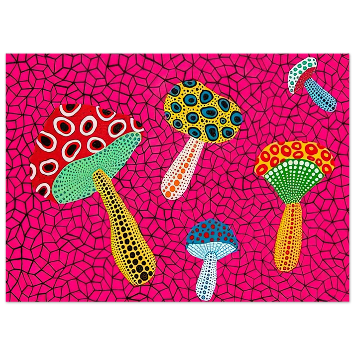 Yayoi Kusama - MUSHROOMS 1995 Fine Art Poster