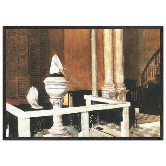 Baptistry of St John s - Edward Hopper 70x100 cm / 28x40 inches Framed Art Print – Black Wooden Frame