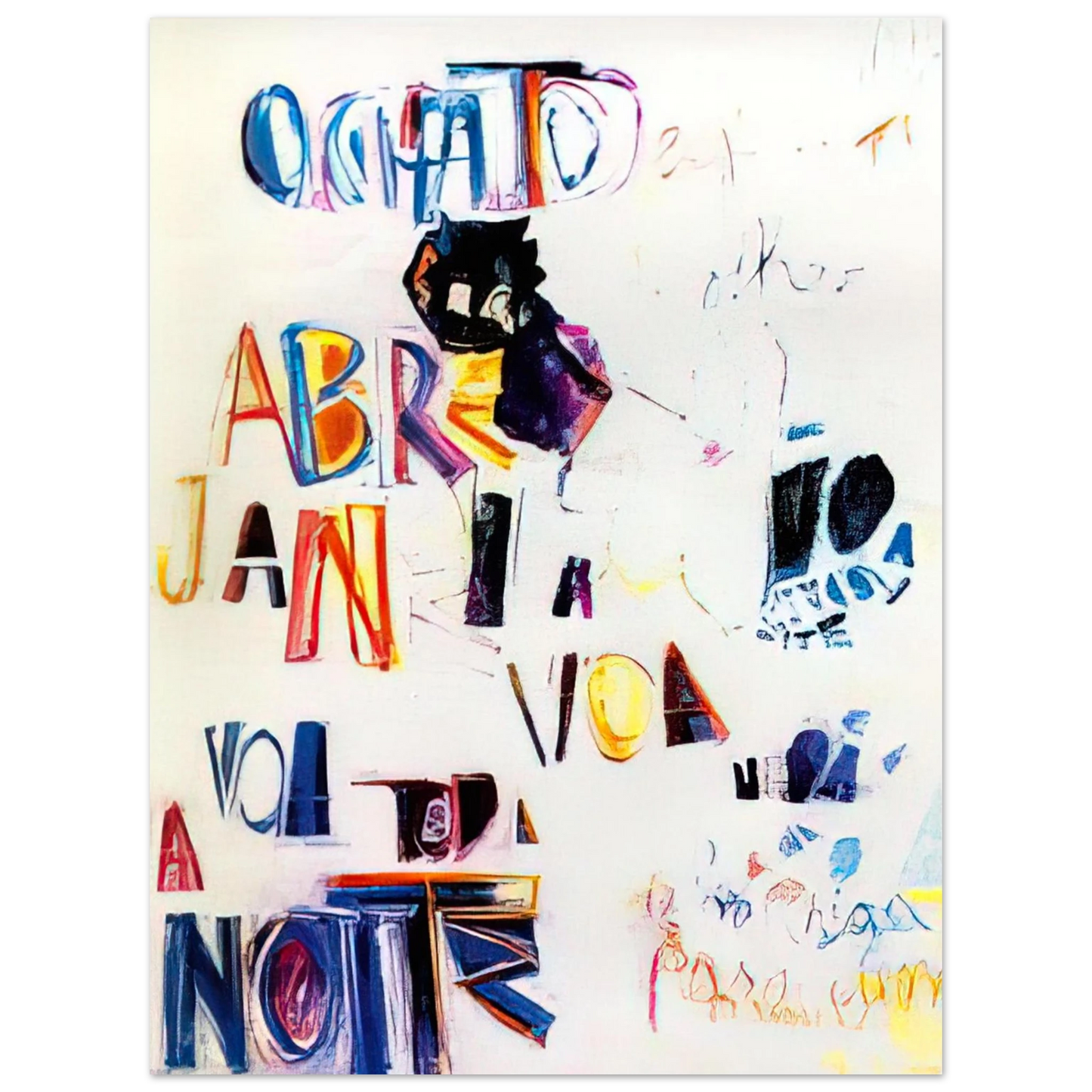 Joao Vieira - O Gato - 1967  75x100 cm / 30x40inches Fine Art Poster