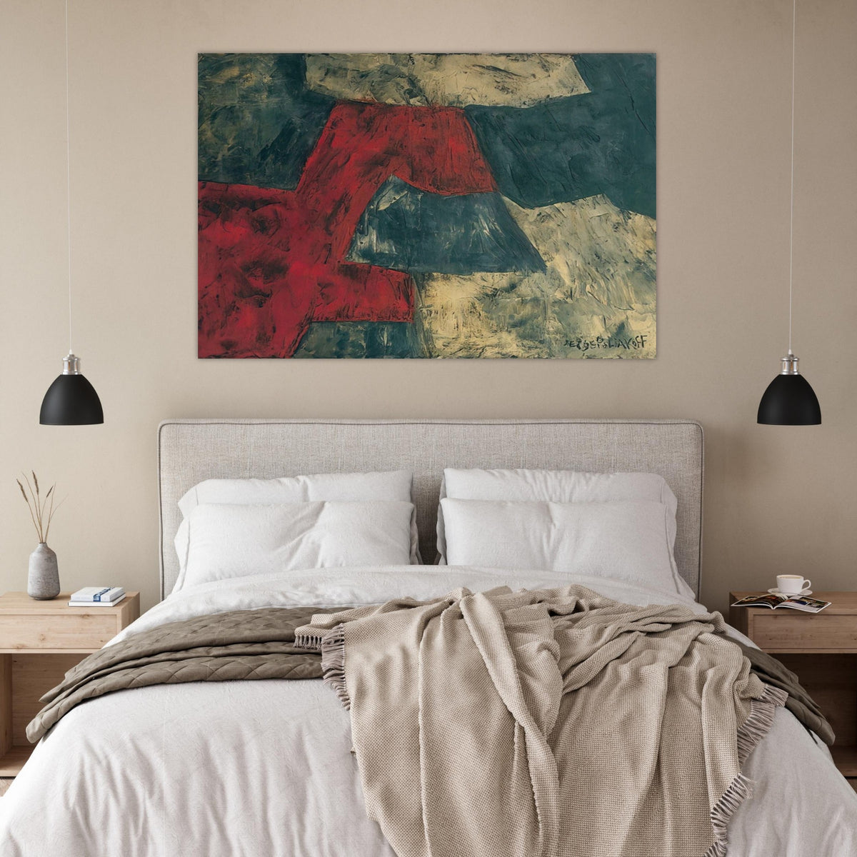 Composition - 1958 - Serge Poliakoff Art Prints - 100x150 cm / 40x60″ inches | Serge Poliakoff Poster | Serge Poliakoff Prints