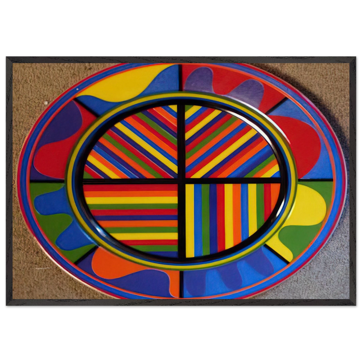 Lines in Four Directions - Sol LeWitt 70x100 cm / 28x40 inches Framed Art Print – Black Wooden Frame