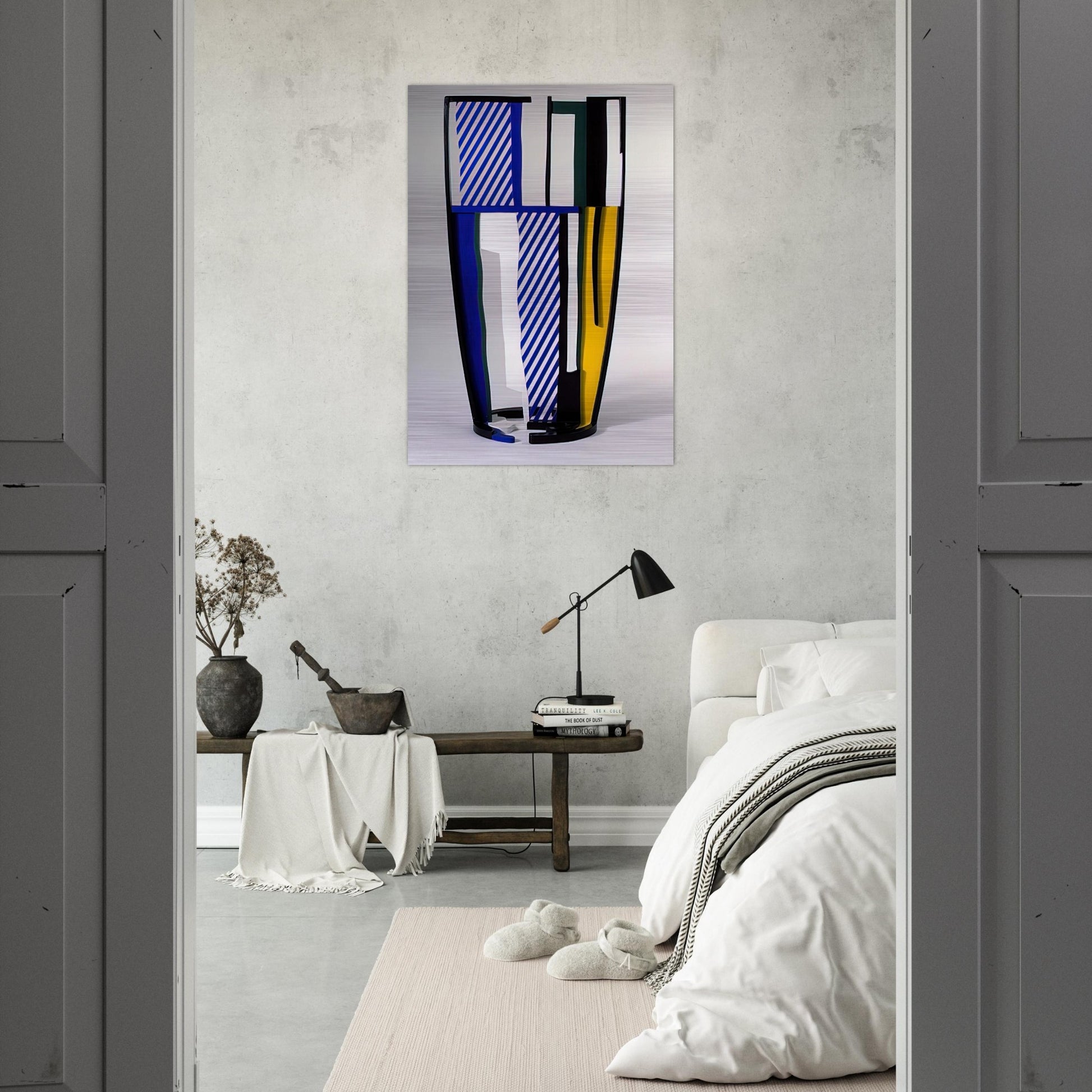 GLASS IV 1977 - Roy Lichtenstein Brushed Aluminum Print - 70x100 cm / 28x40 inches | Roy Lichtenstein Aluminum Print | Roy Lichtenstein Prints