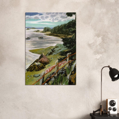 RED CABLES 1940 - Fairfield Porter Brushed Aluminum Print - 70x100 cm / 28x40 inches | Fairfield Porter Aluminum Print | Fairfield Porter Prints