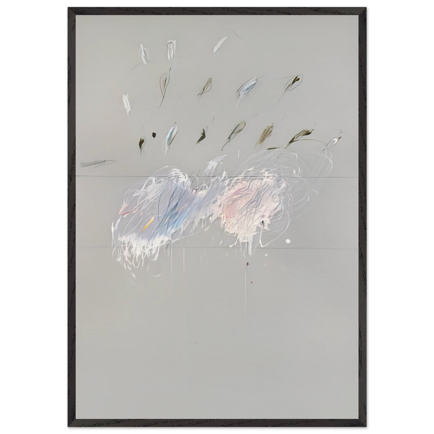 Nine Discourses on Commodus Part VI - Cy Twombly 70x100 cm / 28x40 inches Framed Art Print – Black Wooden Frame