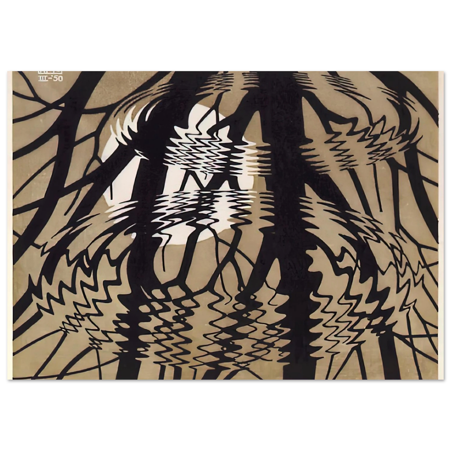 MC Escher - RIPPLED SURFACE COLOUR Wall Art - 60x80 cm / 24x32 inches - Fine Art Poster - -