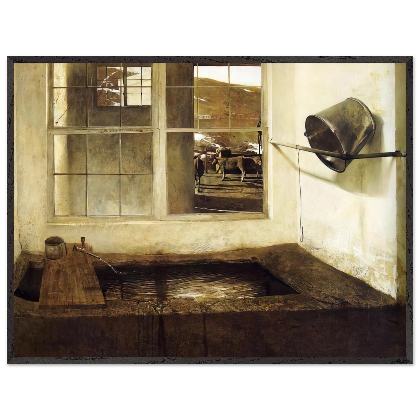 Andrew Wyeth - SPRING FED Wall Art - 21x29.7 cm / 8x12" - Premium Wooden Framed Poster With Fine Art Paper-canvas - Wood frame